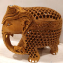 Wooden Undercut Lattice Elephant