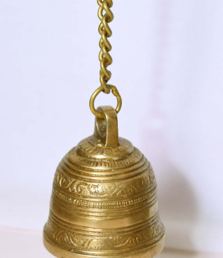 Brass Hanging Bell With Chain 