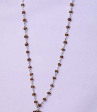  Silver Rudraksh Mala With 7 Mukhi Pendent