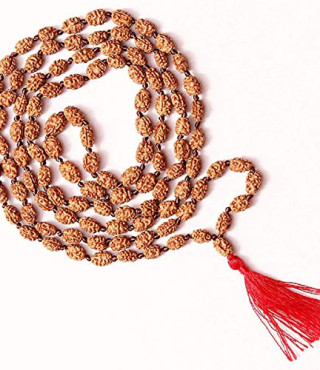 2 Mukhi Rudraksha Mala With Lab Certification (6-9 mm)