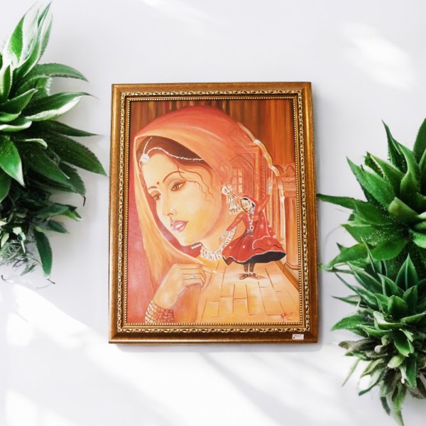 Rajasthani Painting Oil on Canvas