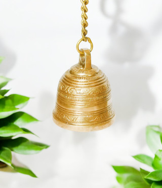Brass Hanging Bell With Chain  Brass Hanging Bell With Chain