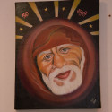 Sai Baba Arcylic and Oil on Canvas