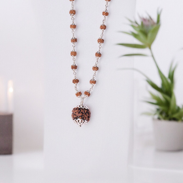 silver covered rudraksha with 5 mukhi pendant  silver covered rudraksha with 5 mukhi pendant