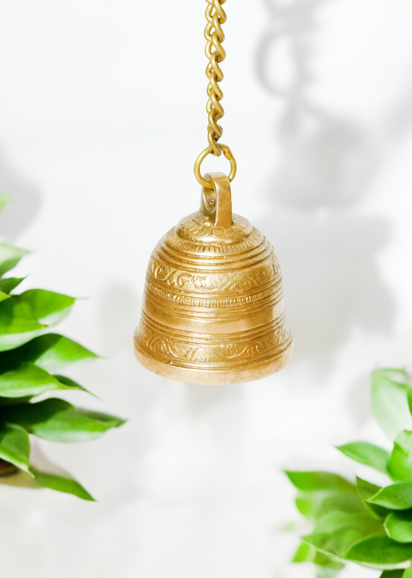 Brass Hanging Bell With Chain 