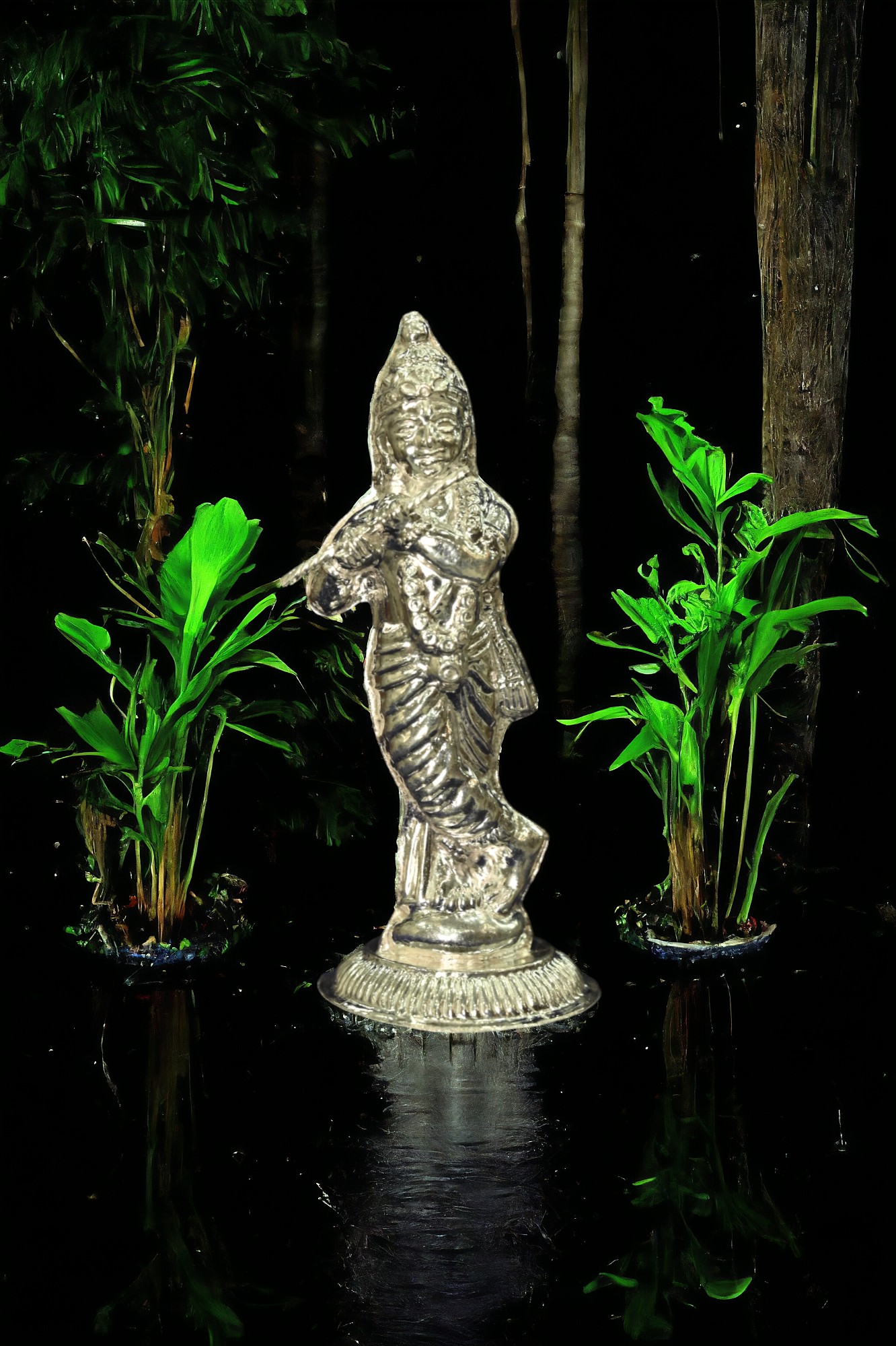 Krishna Ji Silver Idol